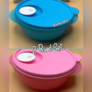 Tupperware Crystalwave Microwave-Safe Round Lunch
Bowl Set